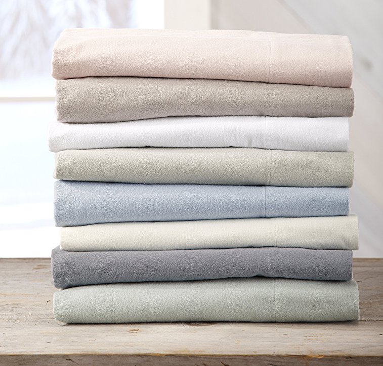Extra Soft 100% Cotton Flannel Sheet Set. Warm, Cozy, Lightweight, Luxury Winter Bed Sheets in Solid Colors. Nordic Collection By Great Bay Home Brand. (Queen, Frost Grey)