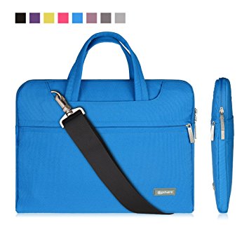Qishare 11.6" 12" Blue Multi-functional Business Briefcase Sleeve /Messenger Case with Handle and Carrying Strap, Suitable for Students Women Men ladies girls boys teens Design (Blue, 11.6-12‘’)