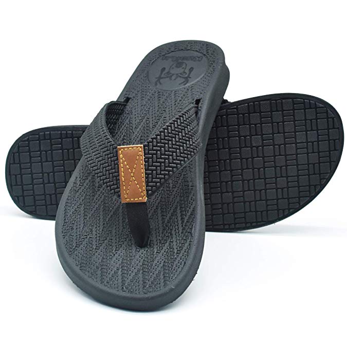 KuaiLu Mens Flip Flops Thong Sandals Yoga Foam Slippers