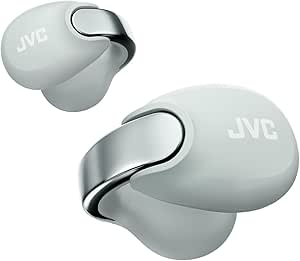 JVC nearphones Open Ear-Cuffs Wireless Headphones with Clasp Mechanism, Multipoint, Single Ear use, BT 5.3, Long Battery Life (up to 24 Hours) - HANP1TH (Ice Gray)