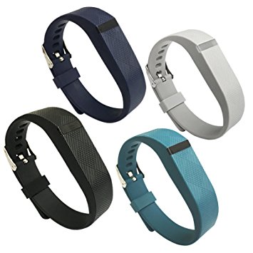 4PCS Fitbit Flex Band,Silicone Replacement Wristband For Fitbit Flex Bracelet Sport Bands with Metal Watch Band Buckle Large / Small