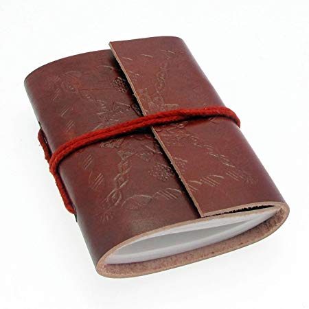 Fair Trade Single Bound Embossed Leather Notebook