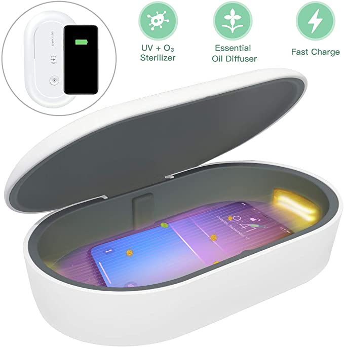 BuggyBands UV Cell Phone Sanitizer Portable Smart Phone UV Light Sanitizer Cleaner Aromatherapy Function Disinfector for All iPhone Android Cellphone Toothbrush