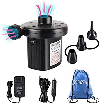 Electric Air Pump,Portable Air Pump for Air Mattress,Quick-Fill Air Pump with 3 Nozzles Perfect Inflator Deflator Air Pumps for Outdoor Camping,Swimming Ring