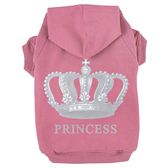 EXPAWLORER Princess Dog Cat Fleece Sweatshirt Hoodies