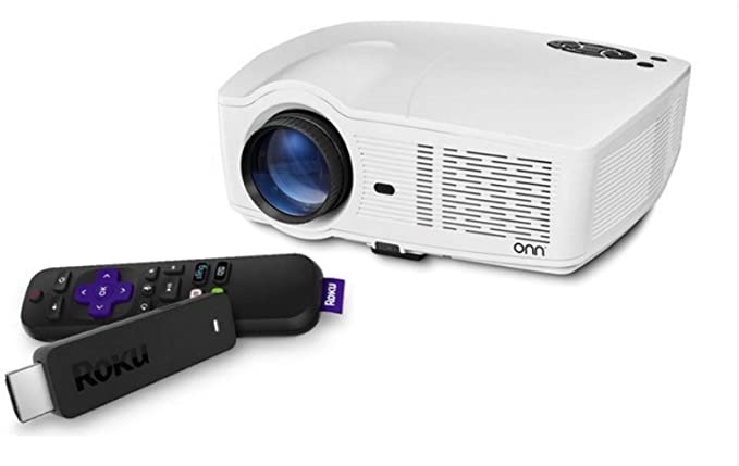 ONN 720p Portable Projector w/Roku Streaming Stick