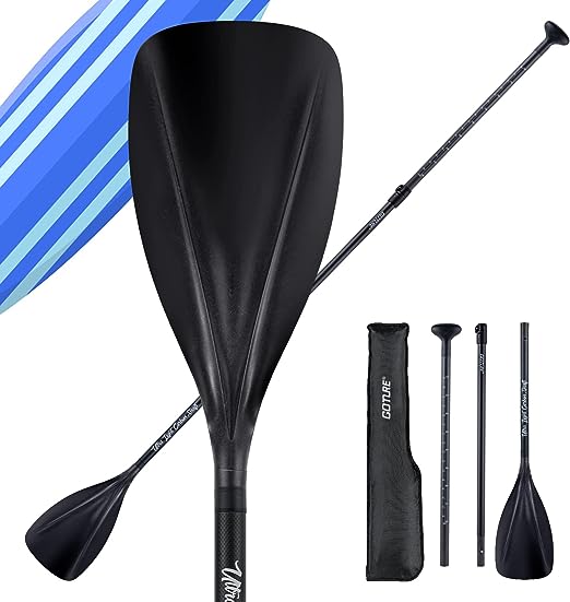 Matymats SUP Paddles with Carbon Shaft- 3 Piece Adjustable Stand up Paddleboard Paddle with Carry Bag - 32oz Lightweight Oar for Paddleboard, SUP Carbon Paddle Shaft 65" - 85" for Kid and Adult