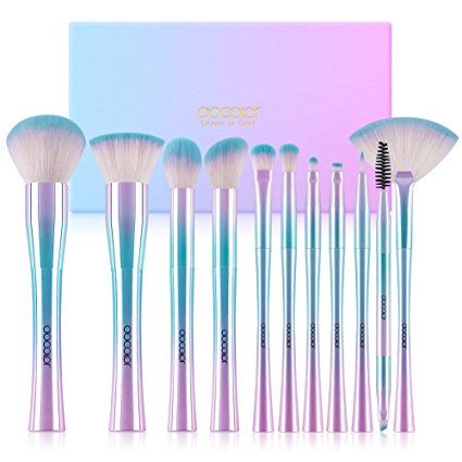 Docolor Makeup Brushes,11Pcs Christmas Gifts Fantasy Makeup Brush Set Foundation Powder Contour Eyeshadow Eyebrow Fan Cosmetic Brushes Kits