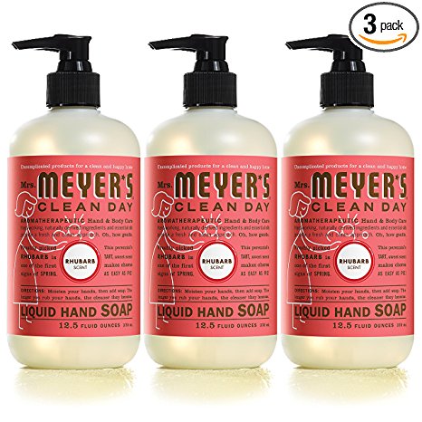 Mrs Meyers Hand Soap, Rhubarb, 12.5 Fluid Ounce (Pack of 3)