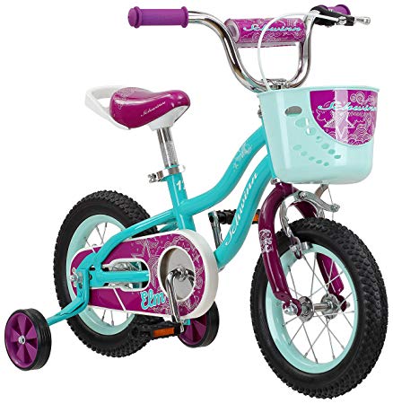 Schwinn Elm Girl's Bike, Featuring SmartStart Frame to Fit Your Child's Proportions, Includes Training Wheels and Saddle Handle, 12-14-16-18-20-Inch Wheel Sizes, Multiple Colors Available