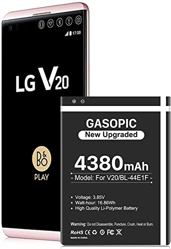 LG V20 Battery, [Upgraded] 4380mAh BL-44E1F High Capacity 0 Cycle Battery Replacement for H910 H918 LS997 US996 VS995 V20 Spare Battery