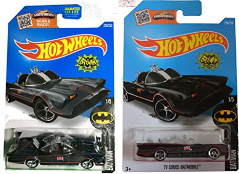 Hot Wheels 2016 Batman Classic TV Batmobile Super Treasure Hunt STH & Batmobile Mainline #226/250 2-Car Bundle