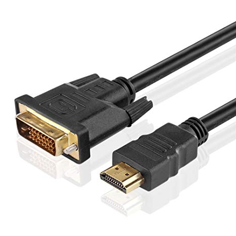 TNP High Speed HDMI to DVI Adapter Cable (3 Feet) - Bi-directional HDMI to DVI & DVI to HDMI Converter Male to Male Connector Wire Cord Supports HD Video 1080P HDTV