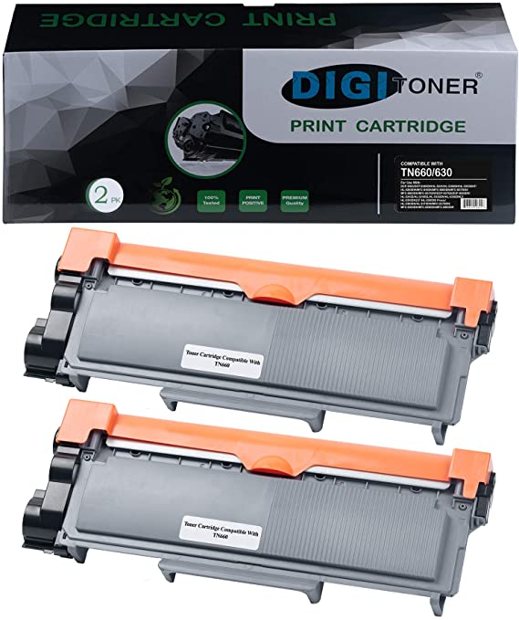 TonerPlusUSA Compatible TN630 TN660 Toner Cartridge TN-630 TN-660 High Yield Toner Cartridge Replacement for Brother Laser Printer – Black [2 Pack]