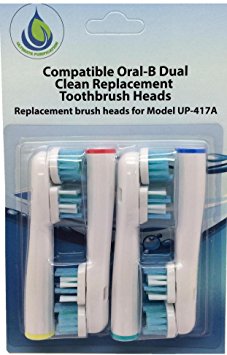 Ultimate Purification New Premium Replacement Toothbrush Heads Compatible Oral B Dual Action. Soft Bristles 4 Brushes per Pack (1 Pack 4pcs)