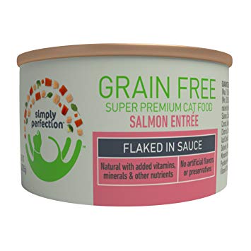 Simply Perfection Super Premium Grain Free Salmon Entree-Flaked 72Oz Case, 24 Cans