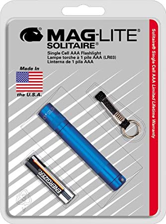 Maglite Solitaire Incandescent 1-Cell AAA Flashlight Blue