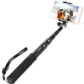 Luxebell Foldable Selfie Stick Self-portrait Monopod with Adjustable Phone Holder for iPhone 6 6s Plus 5s Samsung Galaxy S6 S5 Android and GoPro Hero Wired
