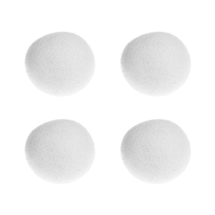 BCP 4 PCS Diameter 8CM White Color Wool Dryer Balls No Chemical Non-Toxic Extra Large Shorten Dryer Time (8CM)