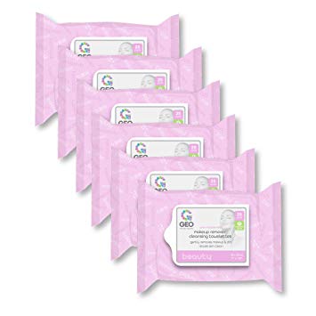 Makeup Remover Wipes| Cleansing Towelettes | Moisturizing | Gently Removes Makeup and Dirt | Perfect for All Skin Types | 7 Inches x 7.8 Inches | 6 Packs of 25 Wipes (150 Count)