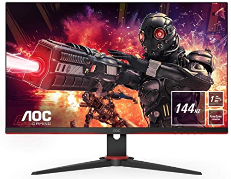 AOC Gaming 27G2AE - 27 Inch FHD Monitor, 144Hz, 1ms, IPS, AMD FreeSync,Speakers, Low Input Lag, Game Modes (1920x1080 @ 144Hz 250cd/m², HDMI/DP/VGA)