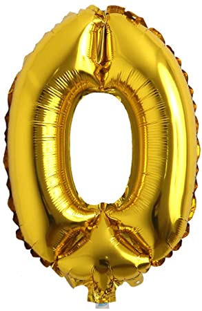 16" inch Single Gold Alphabet Letter Number Balloons Aluminum Hanging Foil Film Balloon Wedding Birthday Party Decoration Banner Air Mylar Balloons (16 inch Gold 0)