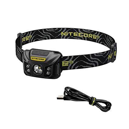 Nitecore NU30 400 Lumen White and Red LED Rechargeable Headlamp with Reinforced Bracket, USB Cable and LumenTac Adapter