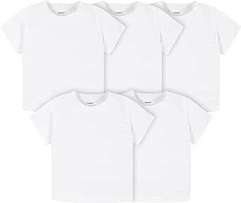 Gerber Baby Toddler 5-Pack Solid Short Sleeve T-Shirts Jersey 160 GSM