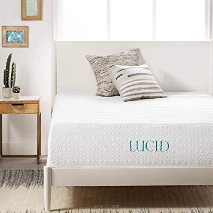 LUCID 14 Inch Medium-Plush Memory Foam Mattress - Ventilated Gel Memory Foam   Bamboo Charcoal Infused Memory Foam - CertiPUR-US Certified - 10-Year Warranty - Twin