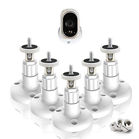 5 Pack Arlo Mounts ABS Security Wall Mount-Indoor/Outdoor Mount for Arlo, Arlo pro, Arlo pro2, Arlo Ultra Surveillance Camera with 1/4 Screw Head(arlo Accessories)