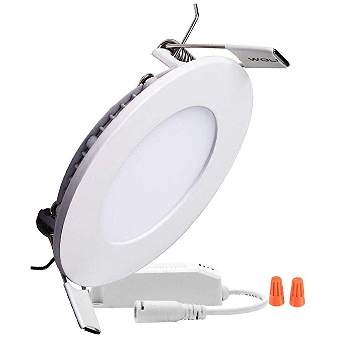 P&B Lighting 15W Dimmable Round LED Panel Flush Mount Light, Recessed Ceiling Lamp, 100W Incandescent Equivalent, 1200lm, Neutral White 4000K, Cut Hole 7.1 Inch, Downlight with 110V LED Driver