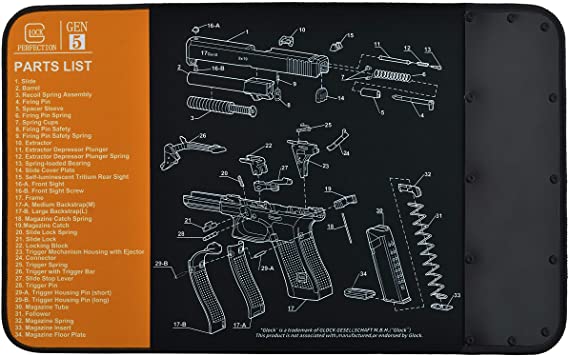 BOOSTEADY Non-Slip Gun Cleaning Mat for Glock, Thick Neoprene Magnetic Gun Mat, Pistol Cleaning Mat