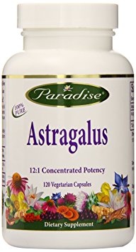 Paradise Herbs Astragalus 12:1 4% ISO Flavones Vegetarian Capsules, 120 Count