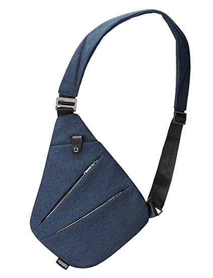 Sling Bag Chest Shoulder Backpack Crossbody Bags for Men Boys Travel Outdoors (Blue)