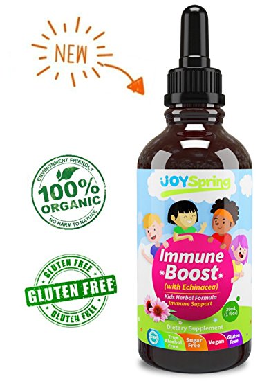 Organic Echinacea Drops for Kids - Best Immune Booster to Avoid Getting Sick - Cold & Flu Defense for Children - Liquid Immune Support to Stop Colds in their Tracks, 1 oz