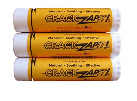 3-pack CrackZapIt! natural remedy for cracked finger, thumb, and heel skin