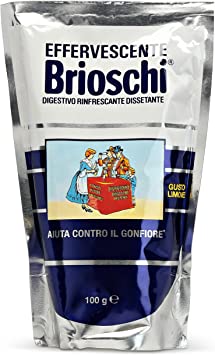 Brioschi:"Digestivo rinfrescante dissetante" Effervescent Antacid, Lemon Taste 100 Grams, Bag [ Italian Import ]