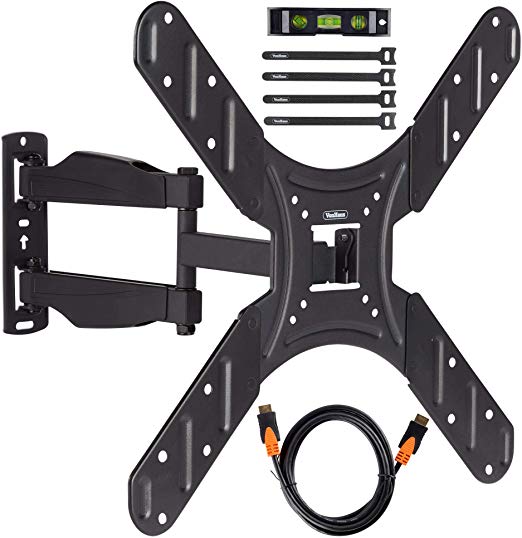 VonHaus TV Wall Mount Bracket 20" to 50" LED LCD Flat Screen Full Motion Tilt, Swivel, Extension Arm with HDMI Cable, Cable Ties & Bubble Level - Max Weight 33 lbs