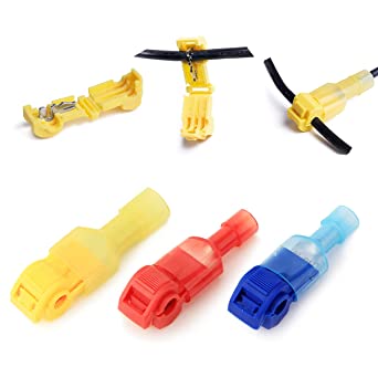 Leadrise T-Tap Wire Connectors, T Tap Electrical Connectors, Quick Wire Splice Taps and Insulated Male Quick Disconnect Terminals (120)