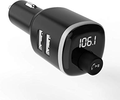 SCOSCHE BTFM4-SP1 BTFREQ Universal Bluetooth Hands-free Car Kit with FM Transmitter and Dual USB Ports, Black