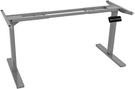 Ergo Elements 2 Motor Electric Standing Desk Workstation 4 Memory Buttons LED Display, Grey, Lava Stone