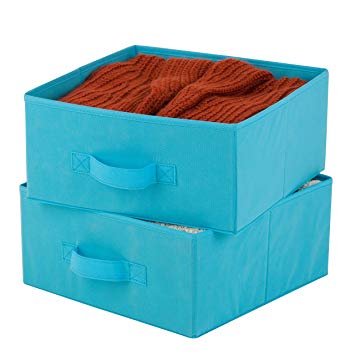 Honey-Can-Do 2-Pack Non-Woven Storage Drawers with Handles, Ocean Blue