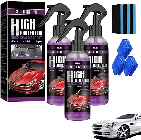 KCRPM Newbeeoo Car Coating Spray, High Protection 3 in 1 Spray, 3 in 1 High Protection Quick Car Ceramic Coating Spray, 3-in-1 High Protection Car Spray (3pcs-30ml)