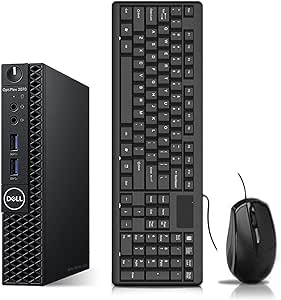 Dell Optiplex 3070 Micro Desktop PC Mini Computer, Intel Core i5-9500T, 16GB DDR4 RAM, 512GB SSD, WiFi, BT, USB 3.0, Keyboard & Mouse, Windows 10 Pro (Renewed)