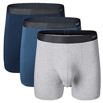 Separatec Men's 3 Pack Basic Bamboo Rayon Soft Breathable Pouch Underwear Boxer Briefs