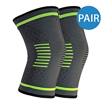 NatraCure Compression Knee Sleeves, 1 Pair - (Sizes: S,M,L,XL) - Braces and Supports Knee for Pain Relief, Meniscus Tear, Arthritis, Injury, Running, and Joint Pain - Best Knee Sleeve