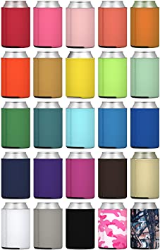 TahoeBay 25 Neoprene Can Sleeves for Standard 12 Ounce Cans Blank Beer Coolers (Multicolor, 25)