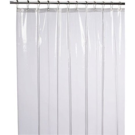 10 Gauge Heavy Duty Vinyl Shower Curtain Liners By GoodGram® - Assorted Colors (Clear)