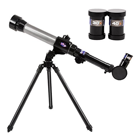 Kids Telescopes, EgoEra® 20X-30X-40X Adjustable Childrens Science Telescope for Kids Beinners Astronomy Stargazing, with Tripod Eyepieces Toy Accessories Set