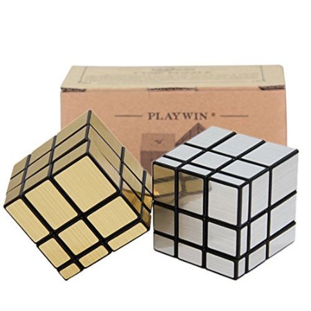 Playwin ® 3x3x3 Mirror Speed Cube Puzzle Gold & Silver Collection